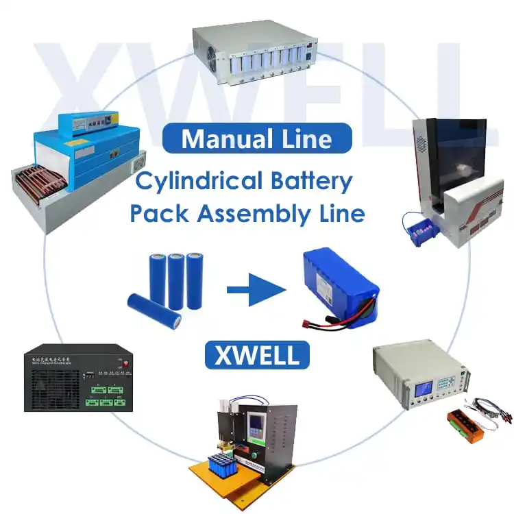 XWELL 수동 원통형 배터리 팩 생산 라인 DIY 기계
