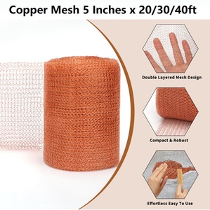 Lưới đồng 5x30 feet chặn cho lỗ DIY lỗ Filler đồng điền vải chưng cất tinh khiết <span class=keywords><strong>100</strong></span> đồng cuộn với kéo - Product Image 5