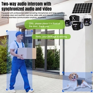 Cámara de Seguridad Exterior QL31 con Triple Lente, Energía Solar, PTZ 360°, Visión Nocturna a Todo Color, Aplicación V380 Pro, Monitoreo de Granjas y Patios - Product Image 4