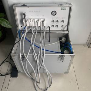 เครื่องกรอฟันแบบพกพา Zhongcheng ความเร็วสูง-ต่ำ พร้อมปั๊มลมในตัว สีเงิน - Product Image 1