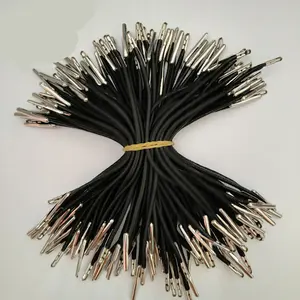 Cordon élastique en Polyester 2mm, pièces, avec bout en métal, clip, crochet, pointes, vente en gros