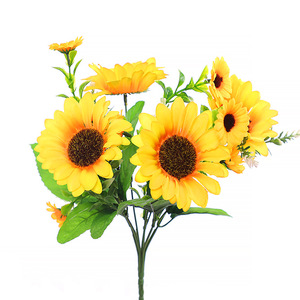 Bouquets de tournesols artificiels Stupid Bird, fleurs en soie pour la décoration intérieure et extérieure, clôtures de jardin et jardinières - Product Image 5