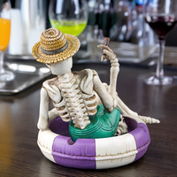 Cendrier squelette en résine, figurine décorative pour vacances à la plage, décoration d'Halloween, support à cigarettes, pour bar à domicile, table de bureau, cadeau artisanal