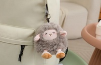Porte-clés en peluche mouton de dessin animé, breloque de sac douce et moelleuse, jouet pendentif rembourré en coton PP, cadeau