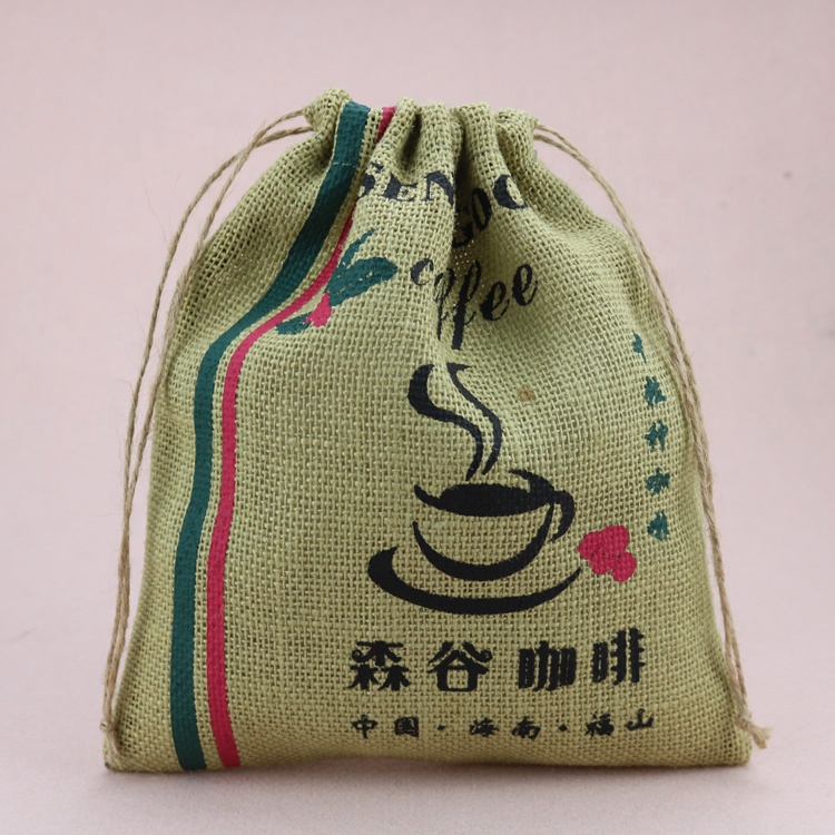 High Quality Jute Drawstring Coffee Tea Pouch detail