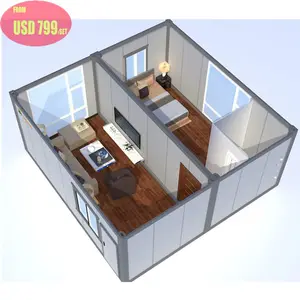 Sala de estar mini casas modular pronto na índia 4 quarto casa