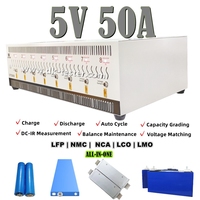 Testeur de gradation de cellules lithium prismatiques grande capacité pour voitures électriques, égaliseur et analyseur de batterie EV 50A