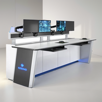 Bureau de poste de travail ergonomique en aluminium à hauteur réglable pour salle de contrôle, console d'opérateur pour atelier, appartement, bureau