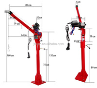 Grue à flèche fixe JYH 0,5-1 tonne, 12/24V, certifiée CE, rotation à 360 degrés, moteur à engrenages, mobile et portable pour atelier et usine