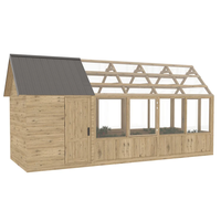 Serre en bois et polycarbonate avec rangement, serre en bois extérieure, serre en bois préfabriquée à ossature de cèdre,