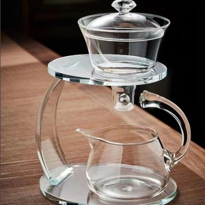 La théière en verre borosilicate 2-en-1 à conception automatique peut infuser n'importe quel thé parfait pour la détente à la maison et le bureau - Product Image 3