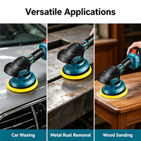 Polisseuse sans fil 20V 950W, ponceuse orbitale aléatoire électrique sans balais 5500 tr/min pour voiture, machine à cirer double action, batterie industrielle