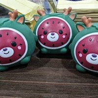 Jouet Squishy Cerf Pastèque Géant en TPR, Jouet Anti-Stress à Presser
