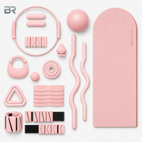 Kit de Pilates para el Hogar para Principiantes con Anillo, Pelota, Bandas Elásticas, Deslizadores y Correa de Estiramiento