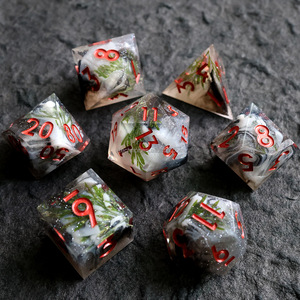 DND nhựa sắc cạnh xúc xắc đặt tay Crafted màu xanh lá cây dương xỉ lá Dungeon & con rồng đa diện xúc xắc đặt xúc xắc RPG-Rừng mê hoặc - Product Image 6