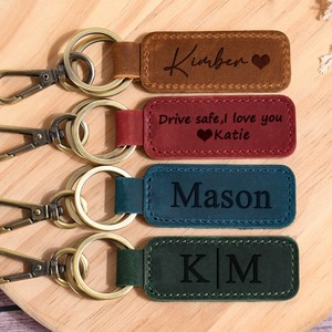 Uionen Retro Cowhide <b>Keychain</b> for Men Waist Belt Pendant Top-grain Waxed Leather Unique Car <b>Keychain</b> with <b>Personality</b> - Product Image 5
