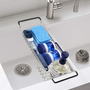 Panier télescopique en acier inoxydable 304, style étroit, pour rangement de savon à vaisselle, organiseur d'évier de cuisine - Product Image 1