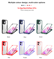 Étui de téléphone à couverture intégrale à 360 degrés pour OPPO Reno 16 5G/Reno 16 Pro, protecteur d'écran avant transparent en TPU + acrylique + PET