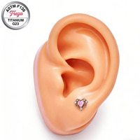 Freya Blumen-Ohrringe für Damen, Niedliche G23 Titan-Vergoldete Helix-Ohrstecker, Modische Labret-Nasenstecker, Piercing-Schmuck