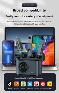 Hot Sales <strong>Wireless</strong> Lavalier <strong>Microphone</strong> with Led Display Charging Case Video Recording Live Stream Noise Cancelling Dual Mic - Product Image 6