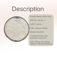 Acide oxalique dihydraté BANGZE 99,6 % de pureté minimale, poudre cristalline blanche de qualité industrielle pour l'élimination de la rouille et le nettoyage des métaux