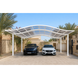Cochera Moderna de Aluminio, Kit de Instalación Modular Fácil, Configuración de Doble Plazo para Estacionamiento en Exteriores, Jardín, Hogar y <span class=keywords><strong>Garaje</strong></span> - Product Image 1