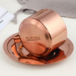 Vente en gros de tasses à thé et à café en acier inoxydable personnalisées avec logo, avec plateau et poignée, pour la maison, le bureau, le restaurant - Product Image 4