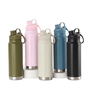 ขวดน้ำสแตนเลสสูญญากาศแบบพกพาพร้อมฝาปิดและที่จับดีไซน์ใหม่ - Product Image 1