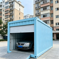 SKYLINE Garage extérieur moderne en conteneur détachable avec porte à volet roulant, abri de voiture modulaire préfabriqué pour le stockage et le stationnement
