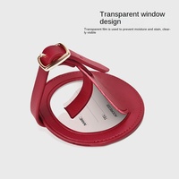 Étiquette de bagage en cuir véritable ultra-légère, style rétro européen-américain, personnalisable avec logo, pour valise et avion – Vente chaude transfrontalière