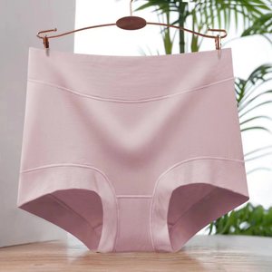 Ropa interior de cintura alta para mujer, talla grande, entrepierna, Color sólido, algodón, vientre, cadera, punto al por mayor - Product Image 6