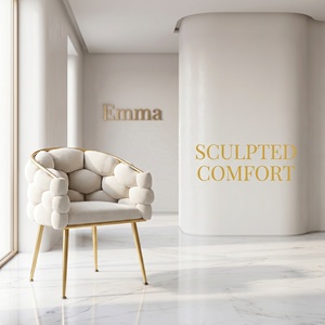 Sillón de Diseño Moderno y Lujoso para Sala de Estar, Muebles para el Hogar, Sofá con Base de Metal, Silla de Salón de Belleza de Terciopelo, Silla Burbuja - Product Image 3