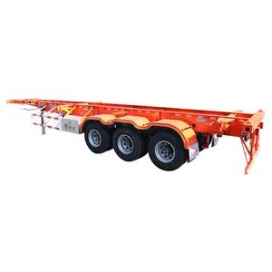 New shipping 20-foot skeleton chassis dump semi-trailer with 12 twist-lock truck trailer skeleton trailer