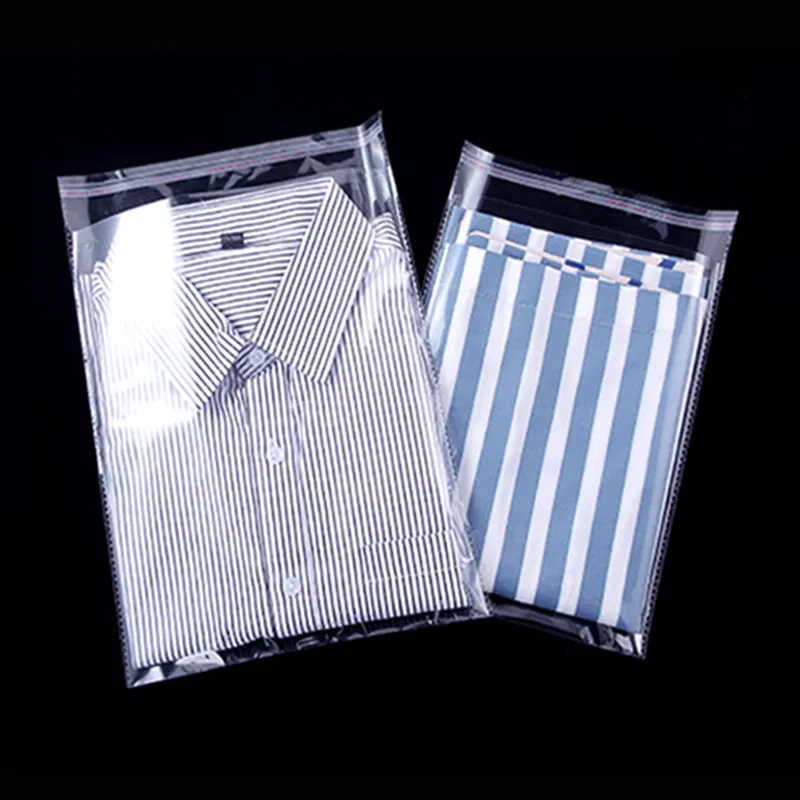 Customized sale clear transparent friendly plastic bag cellophane PE BOPP Poly packaging Garment opp bags with logo for clothing