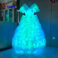 Costume de danse arabe Sexy chaud 433 contrôle sans fil LED robe de mariage et de soirée pour filles Dancerwear