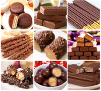 Machine à enrober les beignets, barres de pain, barres de noix et autres produits de boulangerie avec un revêtement au chocolat