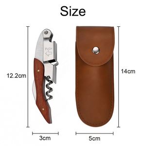Ouvre-bouteille à vin gravé personnalisé, tire-bouchon sur mesure avec étui en cuir, ouvre-bouteille à vin 3-en-1, cadeau d'anniversaire et de fête des pères - Product Image 6