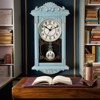 Reloj de Pared de Péndulo de Madera Retro en Oferta, Reloj de Plástico Decorativo de Una Sola Cara con Logotipo Personalizado para Regalo