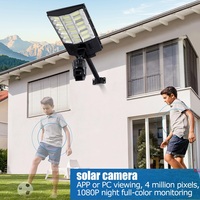 Éclairage de Surveillance Solaire Extérieur 2000W avec Double Caméra 4MP 4G WiFi CCTV Sans Fil 1000W, Options 500W pour Éclairage Public