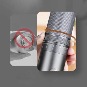 Moulin à café manuel portable mini petit format, corps en alliage d'aluminium 10 étoiles, meule en acier inoxydable 420, avec bouton en bois - Product Image 2