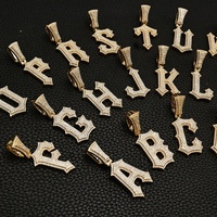 ODM OEM personnalisé Hip Hop bijoux S pendentifs à breloque A-Z Alphabet 925 argent Moissanite lettre pendentif