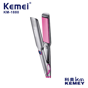 Lisseur de cheveux Kemei 1 pouce avec affichage numérique de la température, fer à friser et à lisser électrique argenté - Product Image 3