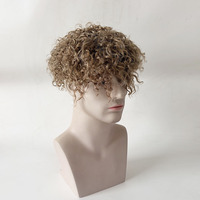 Prothèse capillaire complète en PU à peau fine, système de remplacement de cheveux humains en V, patch toupet pour hommes, bouclés 18 mm