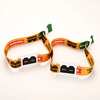 Bracelet promotionnel tissé écologique avec logo personnalisé, RFID, avec fermeture, en tissu polyester, technologie UHF NFC pour la publicité d'événements