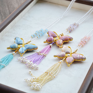 Collar de borlas con diseño de mariposa de brocado, estilo chino tradicional, accesorio para fiesta Cheongsam - Product Image 3