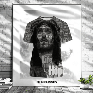 Camiseta de Manga Corta Tejida con Estampado 3D de Arte Religioso de Jesucristo, Moda Veraniega Nueva para Hombre, Venta al por Mayor, Estilo Cristiano Casual - Product Image 3