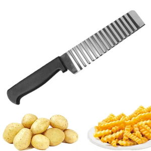 Cortador Ondulado Multiusos de Acero Inoxidable al por Mayor, Accesorios de Cocina, Cortador Dentado para Papas Fritas y Ensaladas - Product Image 3