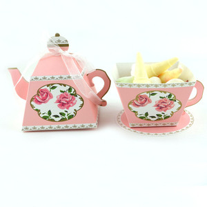Caja de caramelos de tetera con cinta, cajas de embalaje de pastel para boda, recuerdos de Baby Shower, suministros de recuerdos de cumpleaños - Product Image 6