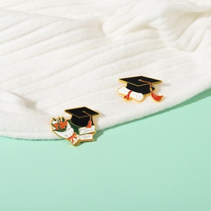 Custom Flower Scroll Doctoral <b>Hat</b> Badge Graduation Season Cap Brooch Metal Badge Enamel <b>Pins</b> - Product Image 6