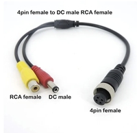 Cable Adaptador de Extensión de Conector de Aviación M12 de 4 Pines Macho Hembra a BNC DC RCA Macho Hembra para Cámara de Seguridad CCTV